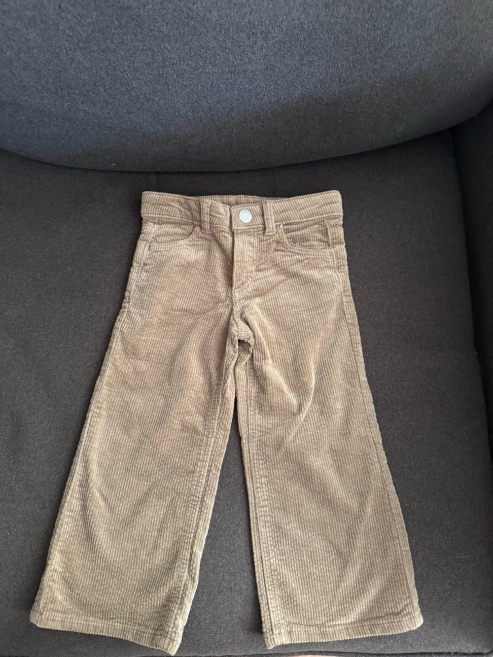 H & M Kids Corduroy Wide-Leg Pants in Light Brown (2T)